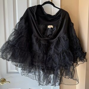 Crinoline GK Black Sheer Ruffled Skirt 3X